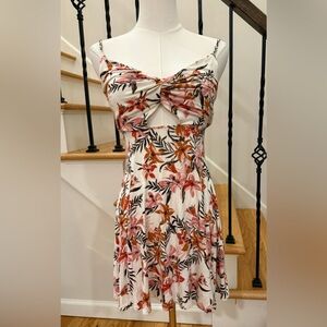 Garage Tropical Floral Dress - Pink and Orange